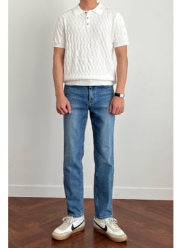 Cool Tarz Cool Style Men's Thin Hair Knitted Buttoned Slim Fit Polo Collar Knitwear T-Shirt  - Image 3