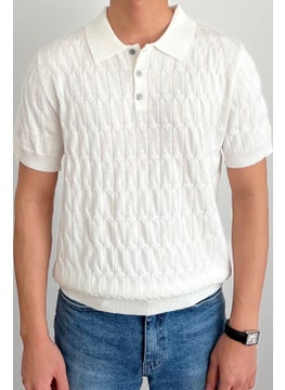 Cool Tarz Cool Style Men's Thin Hair Knitted Buttoned Slim Fit Polo Collar Knitwear T-Shirt  - Image 4