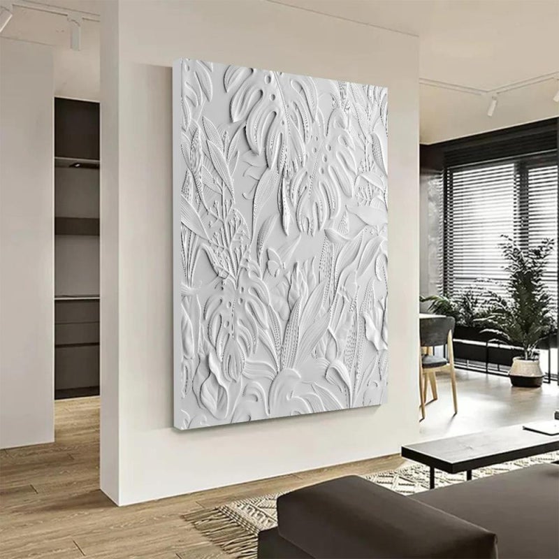 ماركتنا لوحة جداربة قماشية مطبوعة بتصميم اللوحة الجبسية مع برواز مجوف مقاس (60×90) قطعة واحدة - Image 2