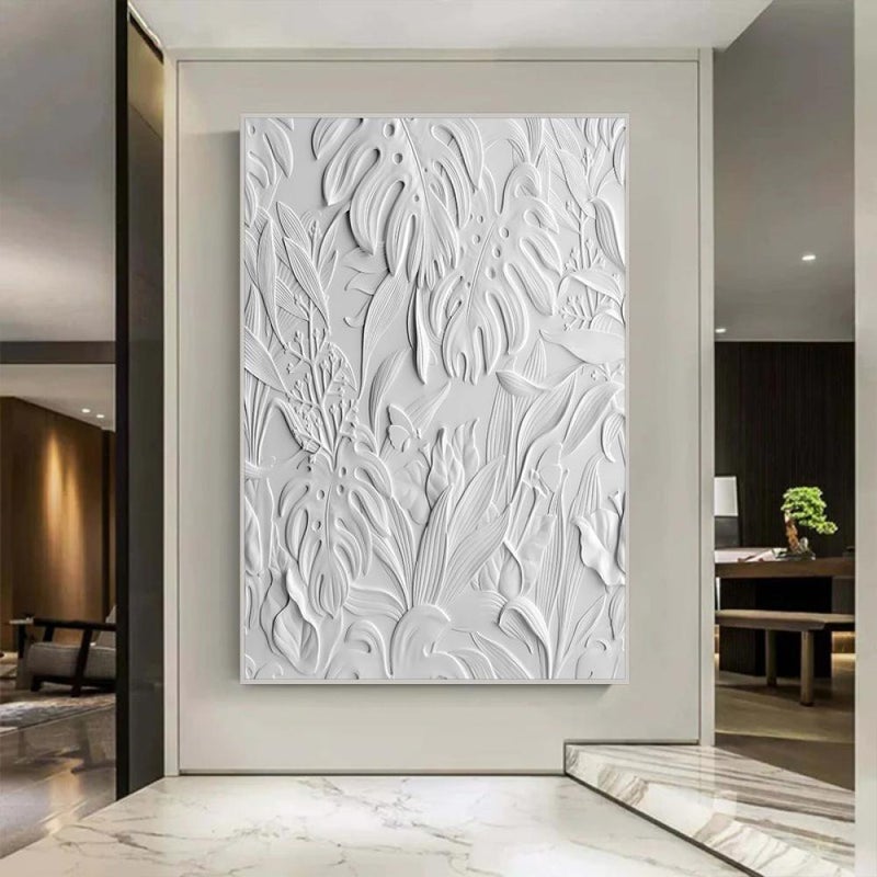 ماركتنا لوحة جداربة قماشية مطبوعة بتصميم اللوحة الجبسية مع برواز مجوف مقاس (60×90) قطعة واحدة - Image 3