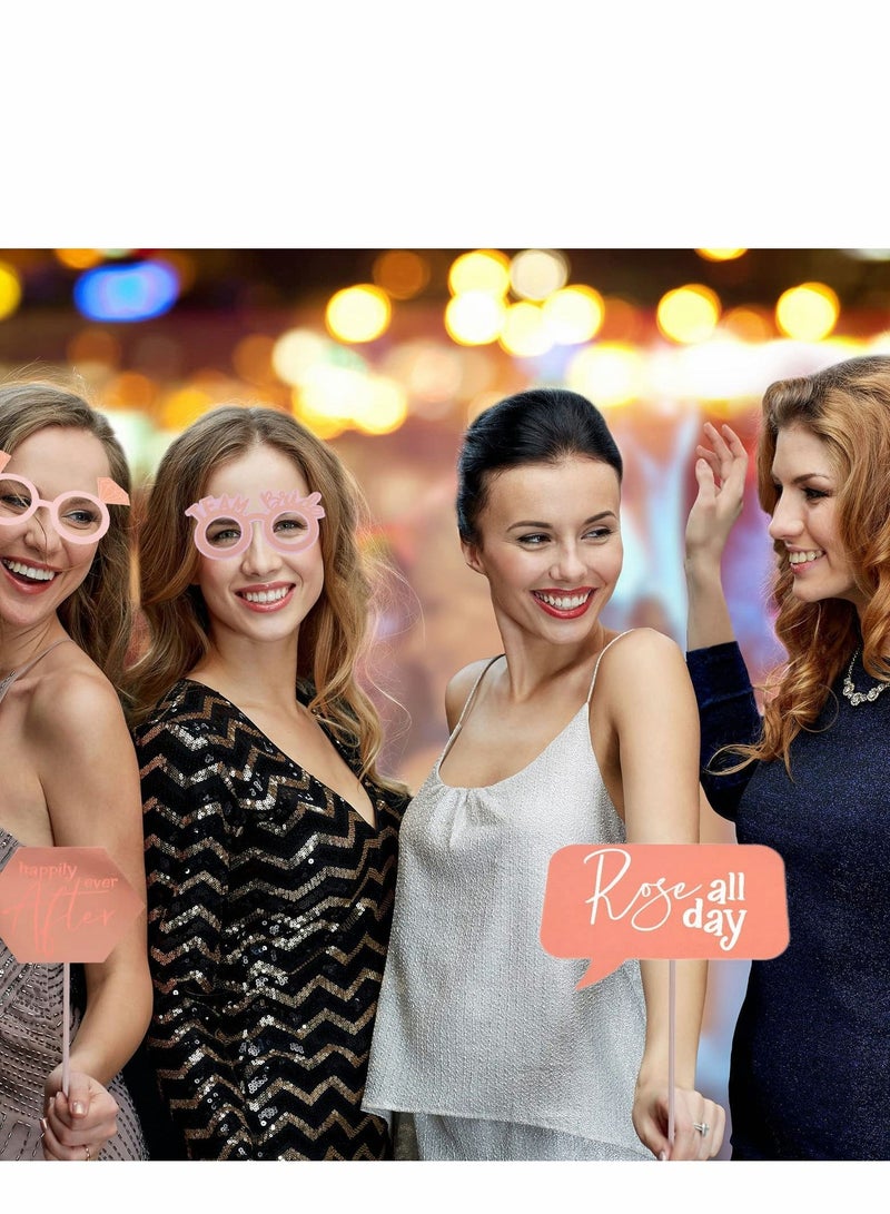 NIBEMINENT Wedding Hen Party Photo Booth Props 25 PCS Botanical Bridal Shower Gold Night Do Frame Prop Team Bride Selfie Bachelorette To Be  - Image 4