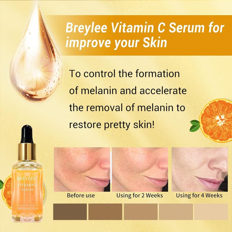 BREYLEE Vitamin C Serum for Face Eye o6 oz for Brightening SkinDark Spot RemoverReduce WrinkleAnti Aging SerumMoisturizer Brightening Serum with Hyaluronic AcidVitamin ERetinol Niacinamide - Image 5