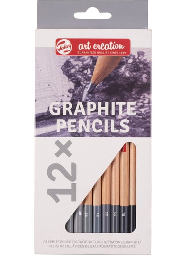 Talens Art Creation Graphite Pencils Graded Charcoal Sketching Set of 12  - Image 1