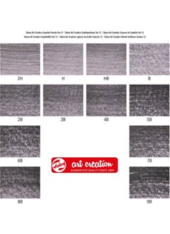 Talens Art Creation Graphite Pencils Graded Charcoal Sketching Set of 12  - Image 3