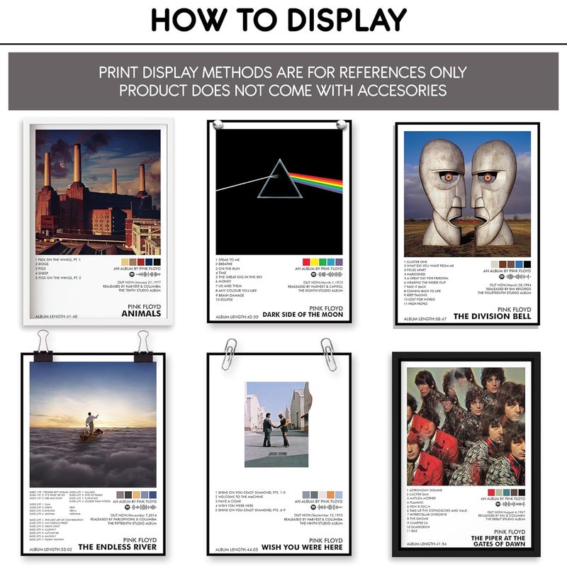Thepaper9store Pack of 12 - PInk Floyd Music Album Art Wall Posters 8.2x11.8 inch Adhesive Tape Attached Wall Decor Posters, Music Posters, Wall Art For Bedroom, Living room, Office (PInk Floyd) - Image 3