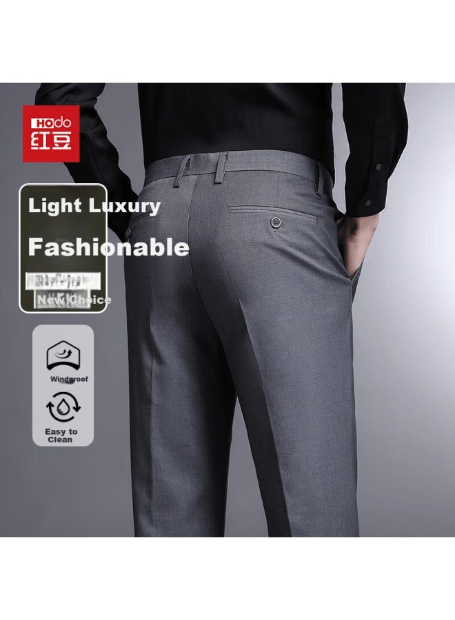 Hodo Men's Casual Business Slim Fit Stretch Wrinkle-resistant Thick Dress Pants Blue 35 - Image 4