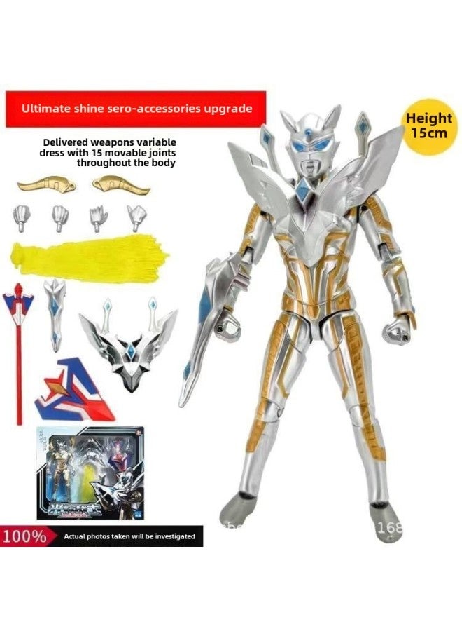 Ultraman Hand-made Spot Gold Cero Beria Geed Tiga Doll Model Stand Kidsren's Toys-Color:Shining Siro - Image 1