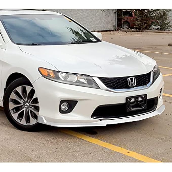 DriftX Performance 3PCS Front Bumper Lip Kit fit for compatible with 2013-2015 Honda Accord Coupe, STP-Style Splitter Trim Protection Spoiler, Air-Dam-Chin-Diffuser (Painted White) - Image 3