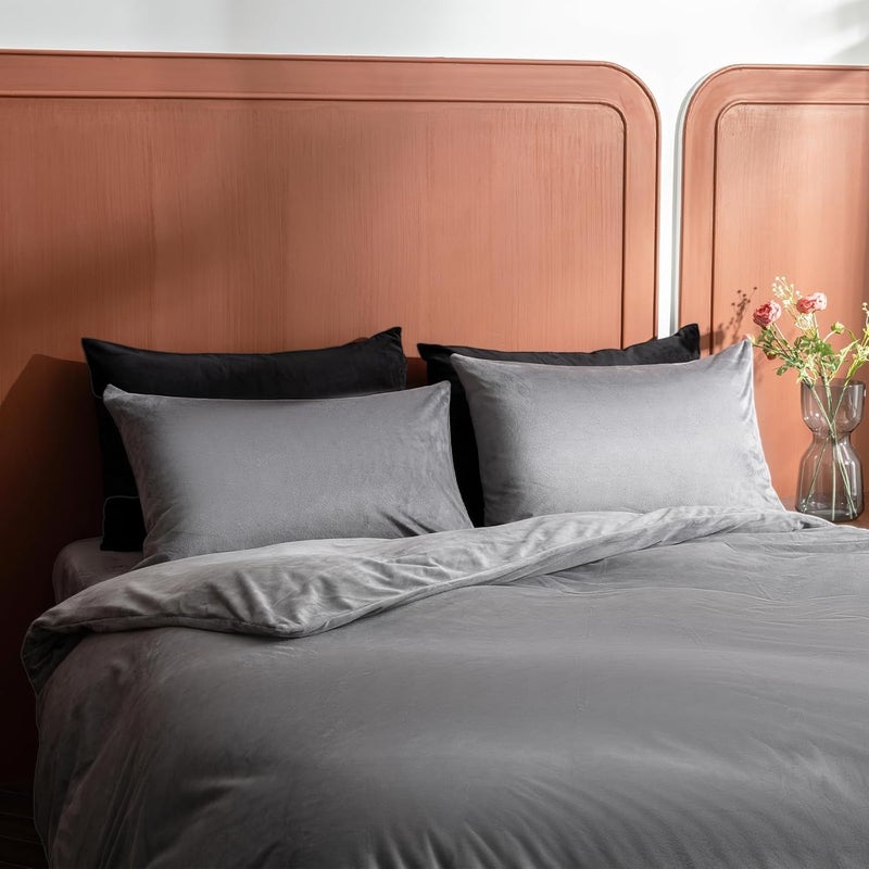 Aazeem Pillow Cover Set |2 Pcs |Luxury Supersoft Pillow Case|Decorative Velvet Throw Pillow Covers Modern Soft Couch Farmhouse Home Decor for Fall Sofa Bedroom Living Room|20 x 30 Inches |Grey Color| - Image 2