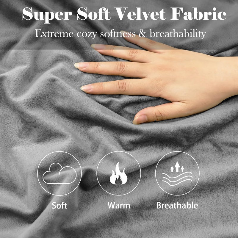 Aazeem Pillow Cover Set |2 Pcs |Luxury Supersoft Pillow Case|Decorative Velvet Throw Pillow Covers Modern Soft Couch Farmhouse Home Decor for Fall Sofa Bedroom Living Room|20 x 30 Inches |Grey Color| - Image 4