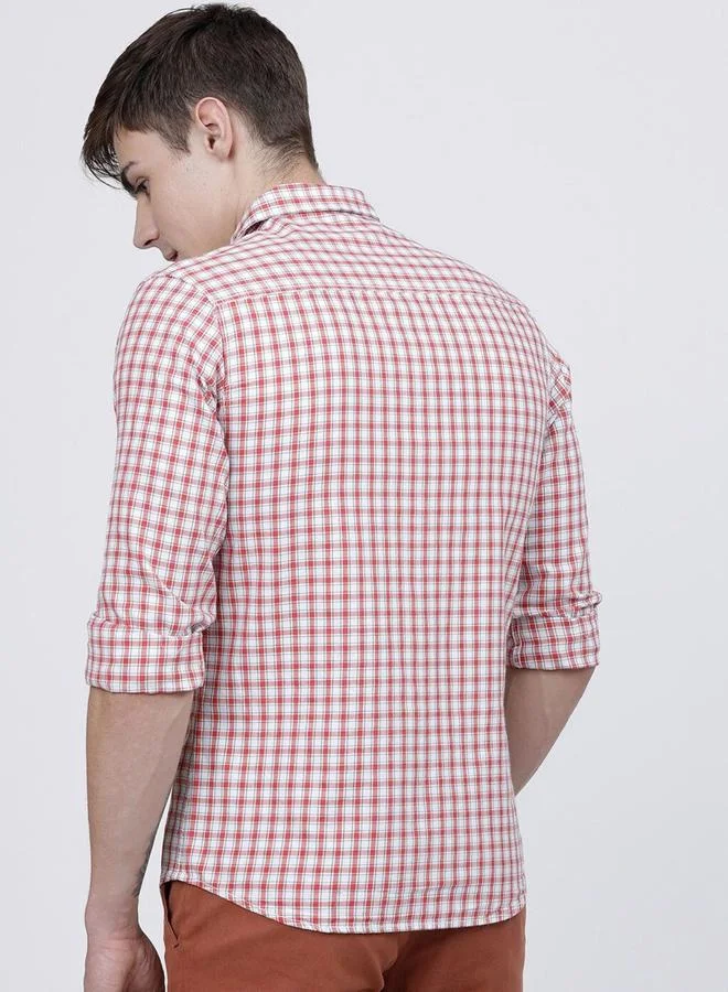 The Indian Garage Co The Indian Garage Co Men Slim Fit Checked Casual Shirt
