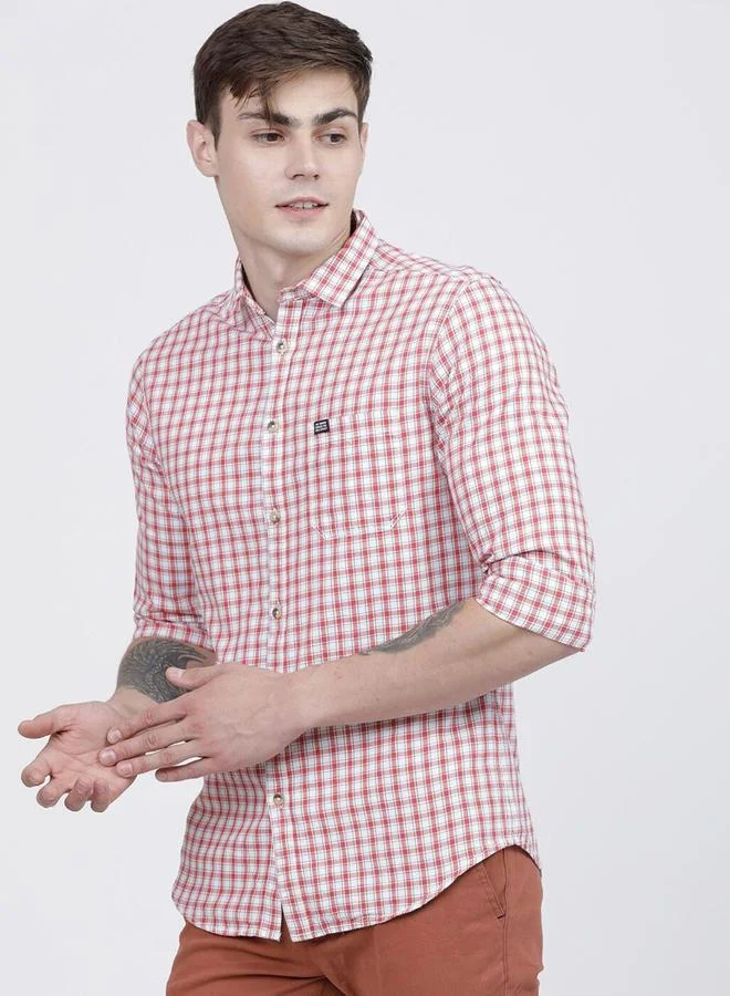 The Indian Garage Co The Indian Garage Co Men Slim Fit Checked Casual Shirt
