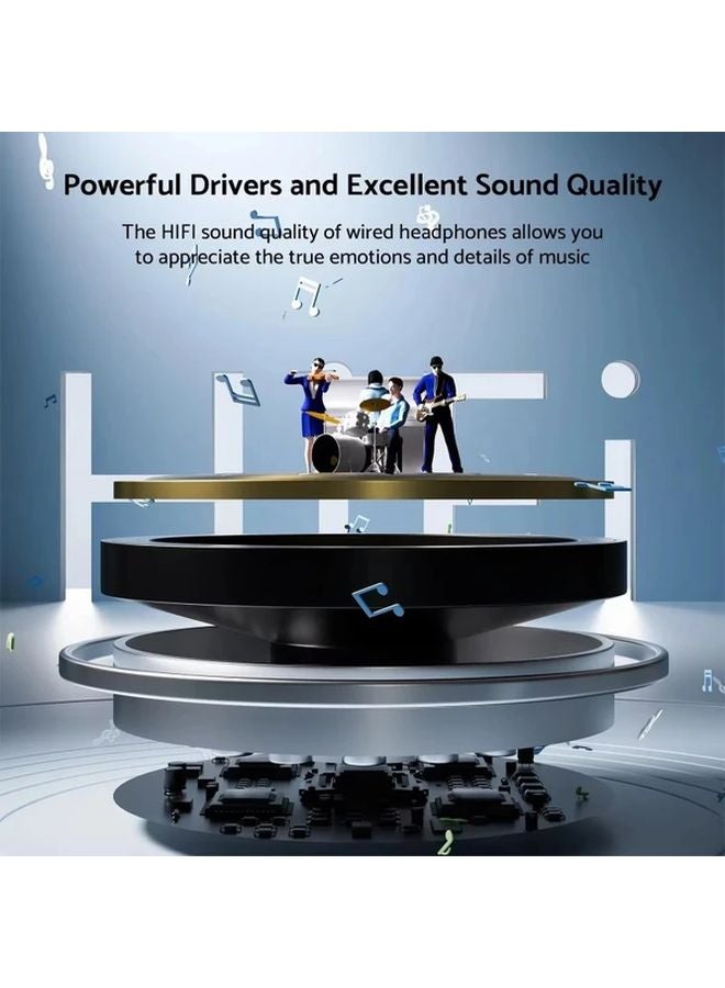 Red Type C Wired Headphones With Microphone For Galaxy S24 S23 iPhone15 Huawei - Image 4