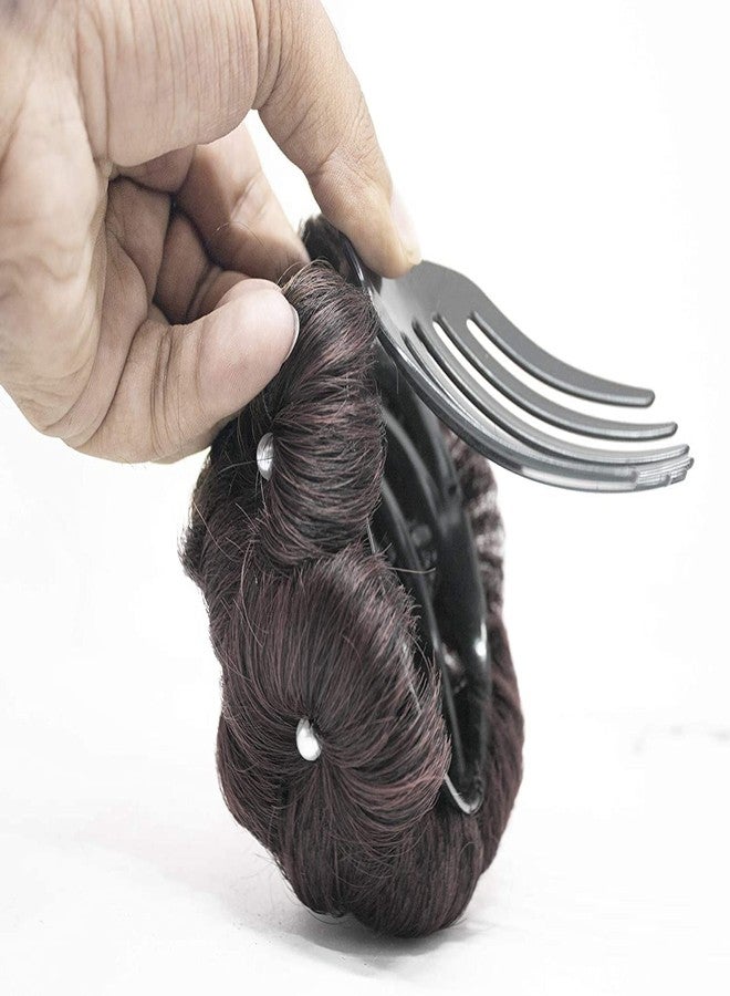 BeatStock Messy Bun Hair Piece Hair Bun With Clutcher Design Hairpiece Synthetic Fiber Hair in Brown - Image 4