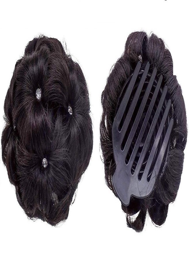 BeatStock Messy Bun Hair Piece Hair Bun With Clutcher Design Hairpiece Synthetic Fiber Hair in Brown - Image 1