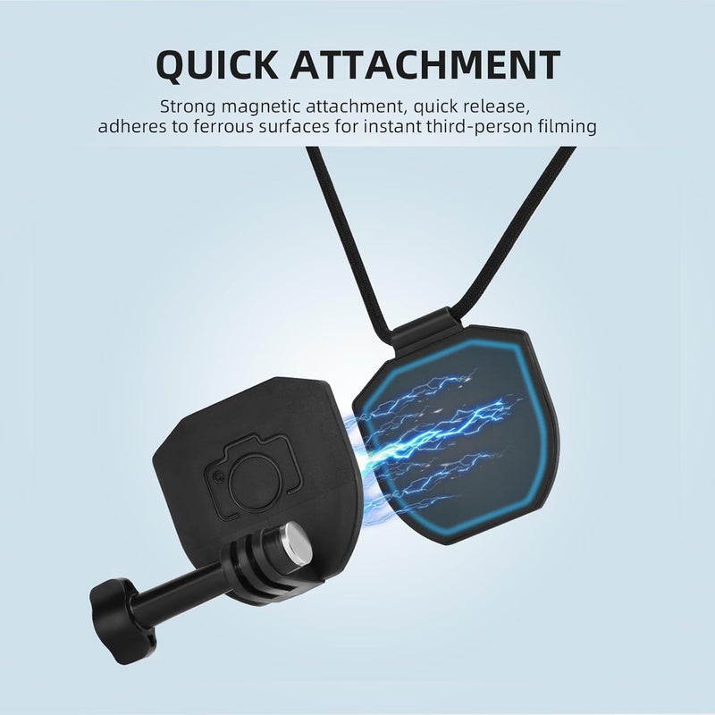 Flymile Freeze crack proof Magnetic Chest Mount for GoPro Hero13/12/11/10/9/8, POV Necklace Lanyard Mount Compatible with DJI Osmo Action 5 Pro/4/3,for Insta360 X5/X4 Ace pro,for AkASO Accessories Permanent & temporary usable - Image 2