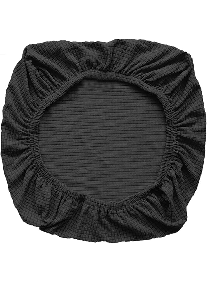 The Bros Office Chair Covers, Elastic Stretch Computer Chair Seat Slipcovers Super Fit Anti-dust Desk Seat Cover Spandex Removable Washable Kitchen Chairs Protective Cover(Black) - Image 1