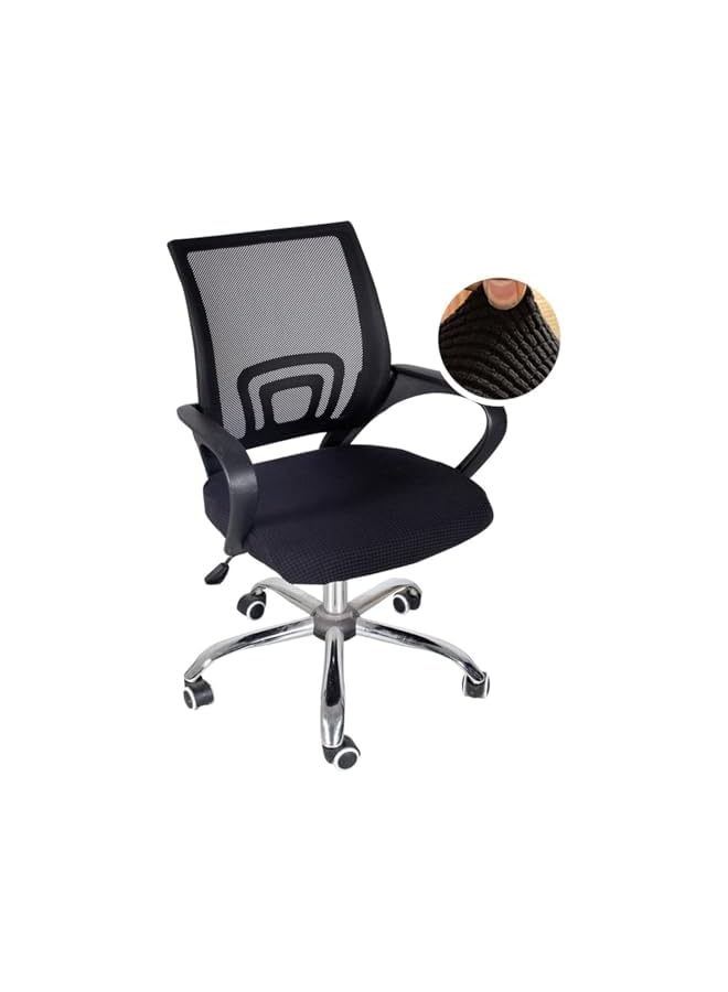 The Bros Office Chair Covers, Elastic Stretch Computer Chair Seat Slipcovers Super Fit Anti-dust Desk Seat Cover Spandex Removable Washable Kitchen Chairs Protective Cover(Black) - Image 5