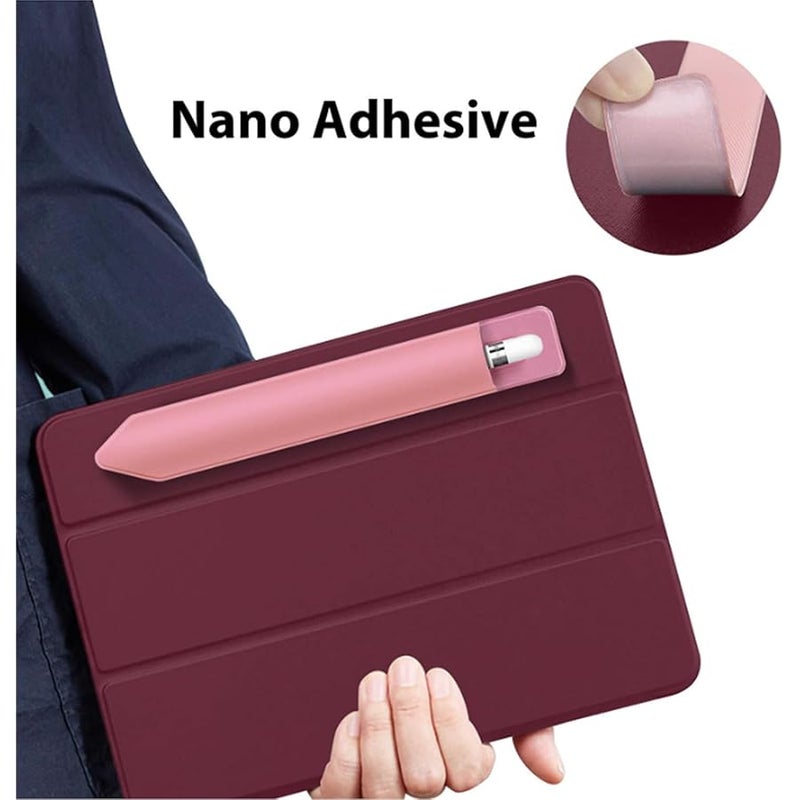 TENOC Universal Stylus Holder, Adhesive Pencil Protected Sleeve Case, Elastic Pens Holder Storage Pouch Pocket Compatible for Pencil Pro 2nd/1st & USB-C, 2 Pcs, Black+Pink - Image 4