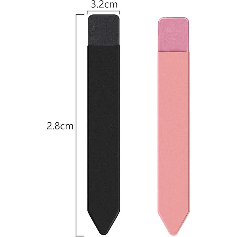 TENOC Universal Stylus Holder, Adhesive Pencil Protected Sleeve Case, Elastic Pens Holder Storage Pouch Pocket Compatible for Pencil Pro 2nd/1st & USB-C, 2 Pcs, Black+Pink - Image 2
