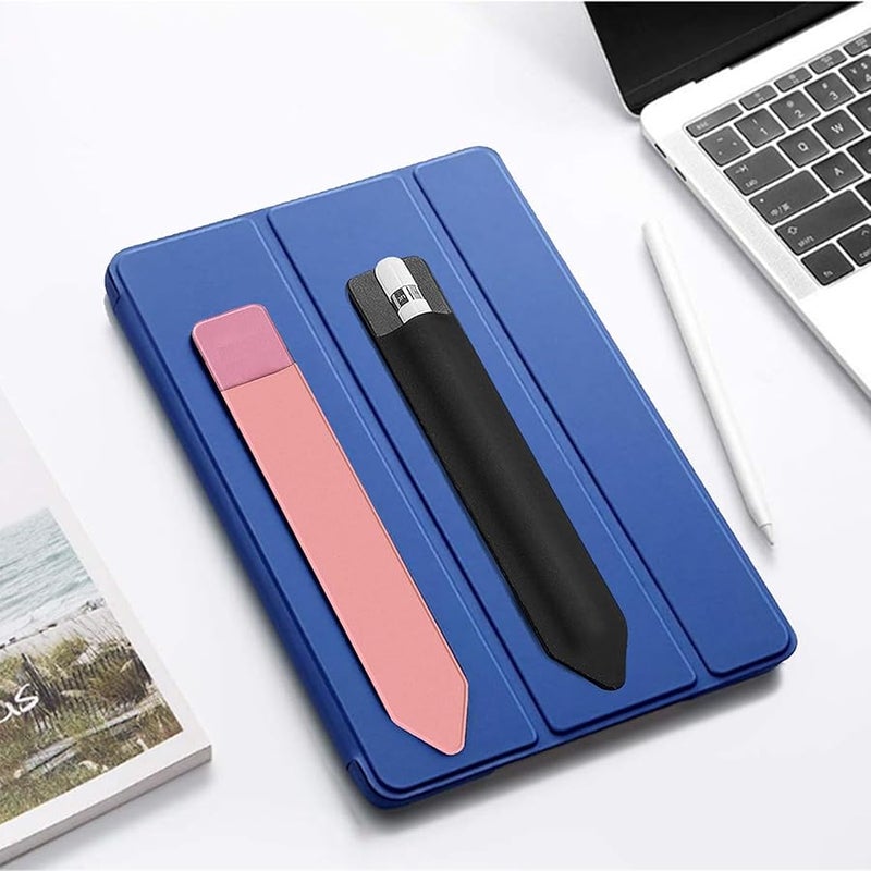 TENOC Universal Stylus Holder, Adhesive Pencil Protected Sleeve Case, Elastic Pens Holder Storage Pouch Pocket Compatible for Pencil Pro 2nd/1st & USB-C, 2 Pcs, Black+Pink - Image 5