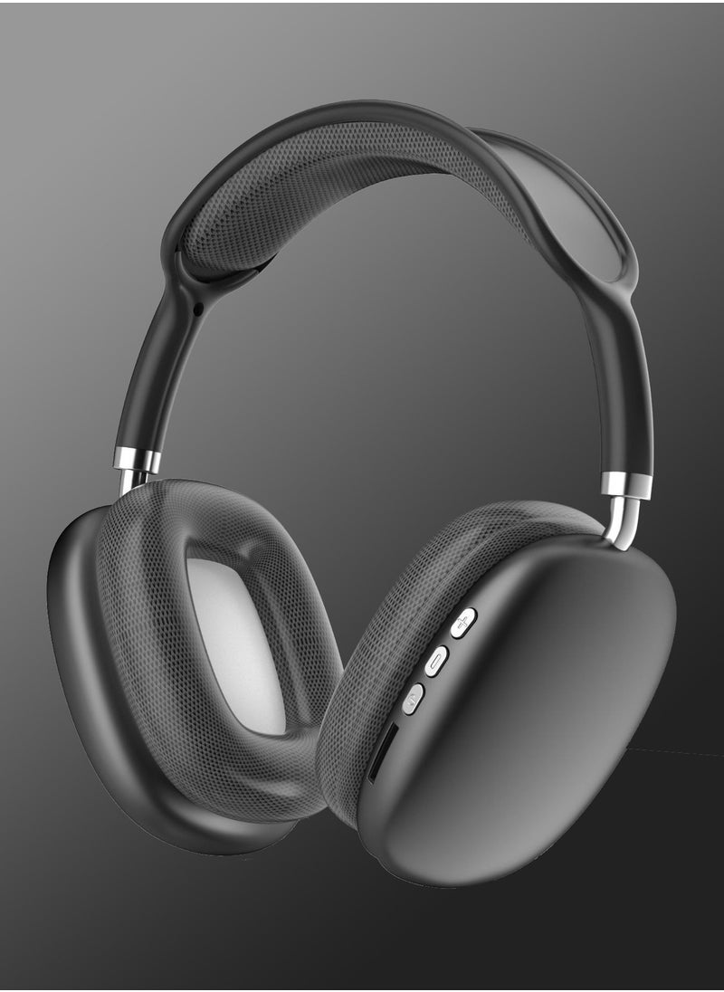 ZEPONOVA - Bluetooth wireless headphone, over-ear active noise reduction headset,  support Bluetooth connection, 3.5mm AUX and tf card input (Black) - Image 1