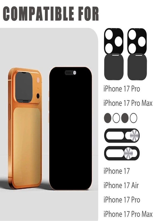 EYSOFT Privacy Cover Compatible for iPhone 17 Pro/iPhone 17 Pro Max with Front Camera Cover,Protect Your Privacy and Security But Not Affect Facial Recognition（2Pack）-Silver - Image 2