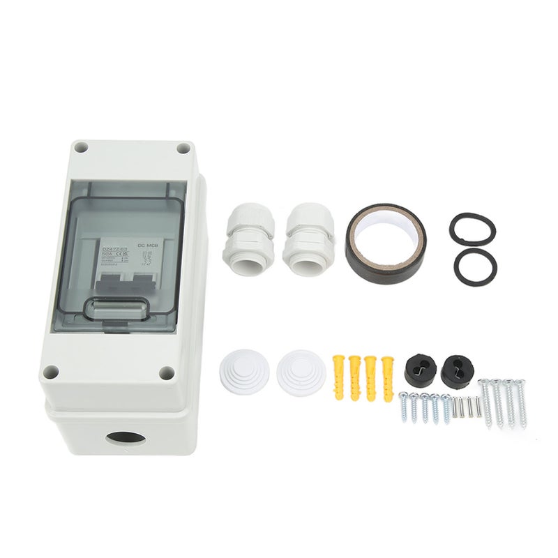 DC Miniature Circuit Breaker: 50A DC1000V 4000A Icu, IP65 Waterproof PA66 Material - Cable Adaptable For 6-8.7mm 7-5 AWG, For Photovoltaic Solar Systems RV Off Grid Grid Connected Arrays - Image 2