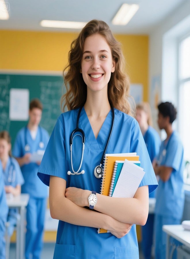 ساعة TWOPTION المقاومة للماء للممرضات، مناسبة للعاملين في المجال الطبي، والأطباء، والممرضات من النساء والرجال، تعرض التوقيت العسكري بنظام 12/24 ساعة، ساعة تناظرية مع عقرب ثوانٍ، مينا مضيء سهل القراءة، ساعات ممرضات للنساء - Image 5