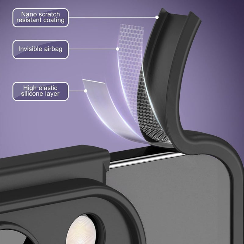 اي فون حالة الوفير تبو ، متوافق مع اي فون 15 بالإضافة إلى حالة الهاتف ، مع عدسة رقيقة الأكمام الواقية ، غير مؤطرة أربعة زاوية المضادة للسقوط وسادة ، الترا رقيقة واقية من الصدمات لينة تبو سيليكون القضي - Image 3