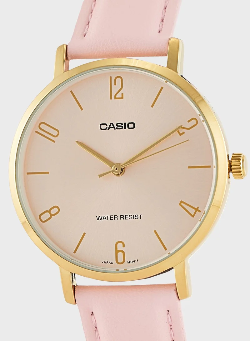 CASIO Pu Strap Analog Watch