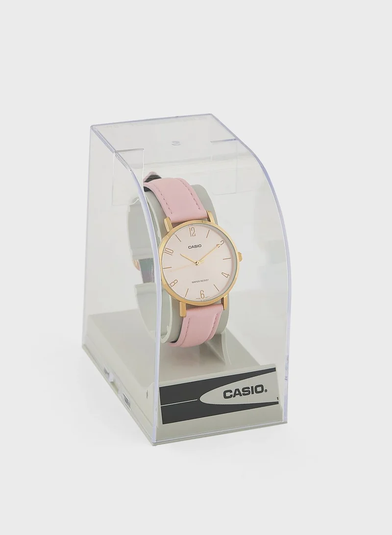 CASIO Pu Strap Analog Watch
