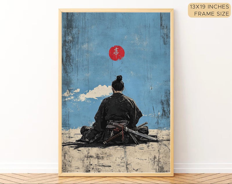 Gamya Framed Japan Samurai Theme Motivational Quote Posters For Office, Living Room, Bedroom Wall Decor - Aesthetic Room Decor (13x19 Inches) (Samurai 3) - Image 4