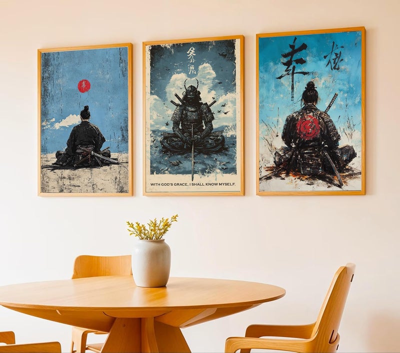 Gamya Framed Japan Samurai Theme Motivational Quote Posters For Office, Living Room, Bedroom Wall Decor - Aesthetic Room Decor (13x19 Inches) (Samurai 3) - Image 1