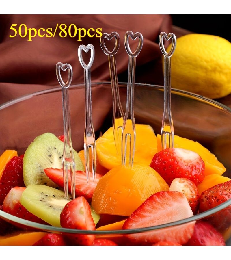 80 قطعة من شوك الفواكه للحفلات، الحلويات، المقبلات، التخييم والنزهات - Image 1