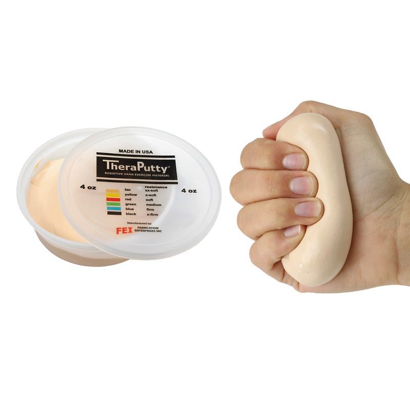 CanDo Theraputty Plus Hand Exercise Putty for Rehabilitation Exercises Hand Thearpy Occupational Therapy Hand Strengthening Improve Motor Skills Stress Relief 4ounce XXSOFT