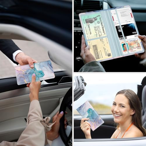 Pisypox Car Registration and Insurance HolderColour Patterns Men Women Car License Document Registration and Insurance Card Holder - Image 5