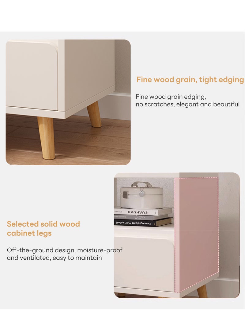 Sharpdo Cream-Style Living Room Small Multi-Functional Bedside Table, Single-Layer Drawer Storage Cabinet 40*34*46CM - Image 4