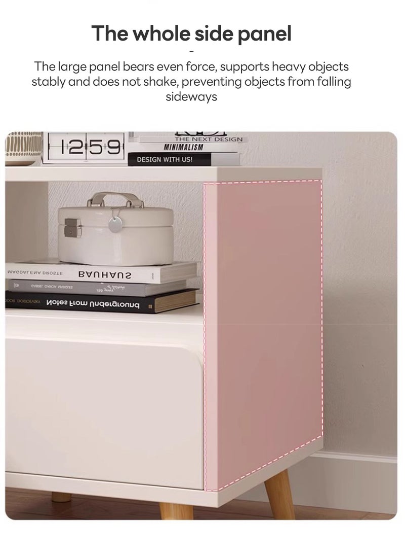 Sharpdo Cream-Style Living Room Small Multi-Functional Bedside Table, Single-Layer Drawer Storage Cabinet 40*34*46CM - Image 3