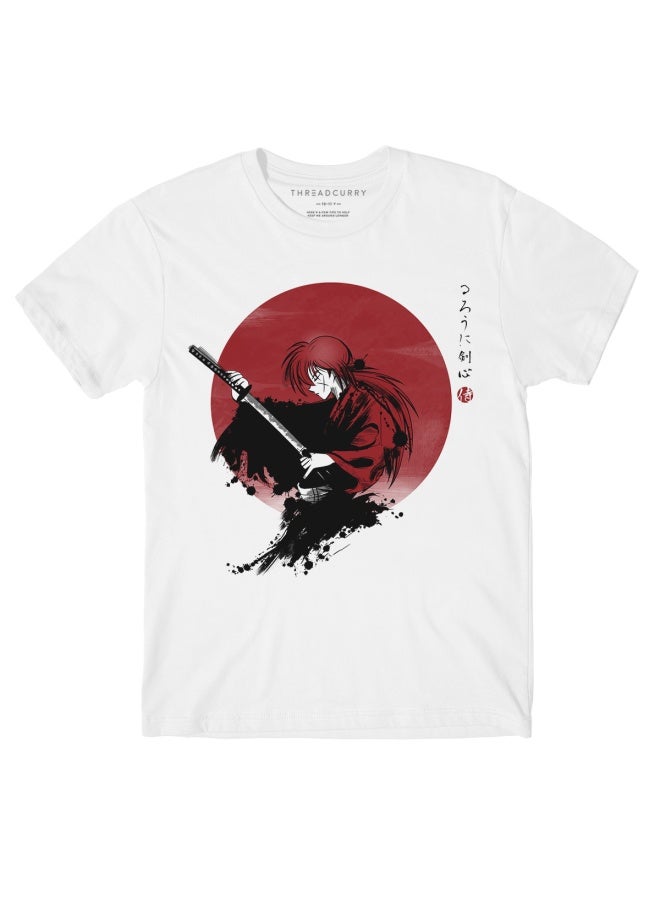 THREADCURRY She Samurai Anime Manga Fun Comic Cotton Graphic Printed Tshirt for Boys