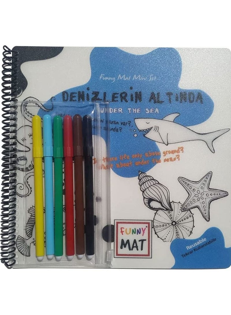 Funny Mat Washable Silicone Coloring Pads Notebooks and Mat Mini Set Sea - Image 4