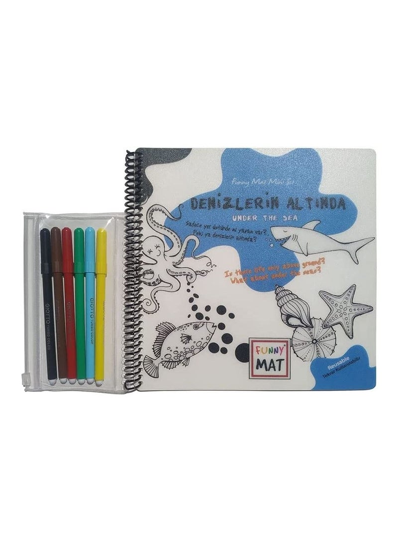 Funny Mat Washable Silicone Coloring Pads Notebooks and Mat Mini Set Sea - Image 2