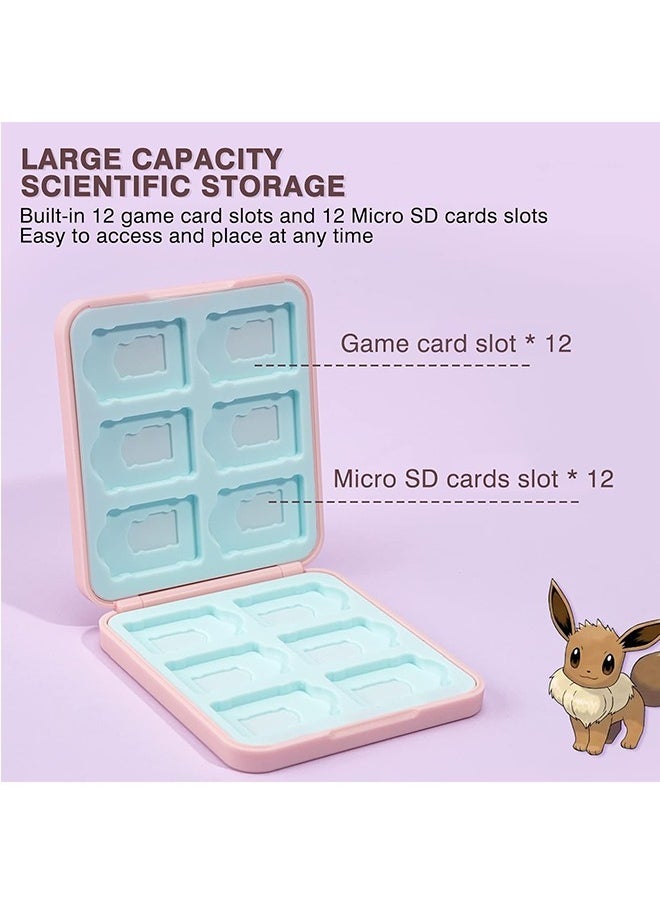 Generic - Game Card Case for Nintendo Switch, Portable & Thin Hard Shell Box, Protective Shockproof Cartridge Holder Carrying Storage Case Box with 12 Cartridge Slots for Switch NS (Pink) - Image 1