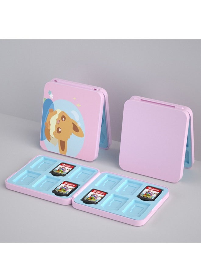 Generic - Game Card Case for Nintendo Switch, Portable & Thin Hard Shell Box, Protective Shockproof Cartridge Holder Carrying Storage Case Box with 12 Cartridge Slots for Switch NS (Pink) - Image 1