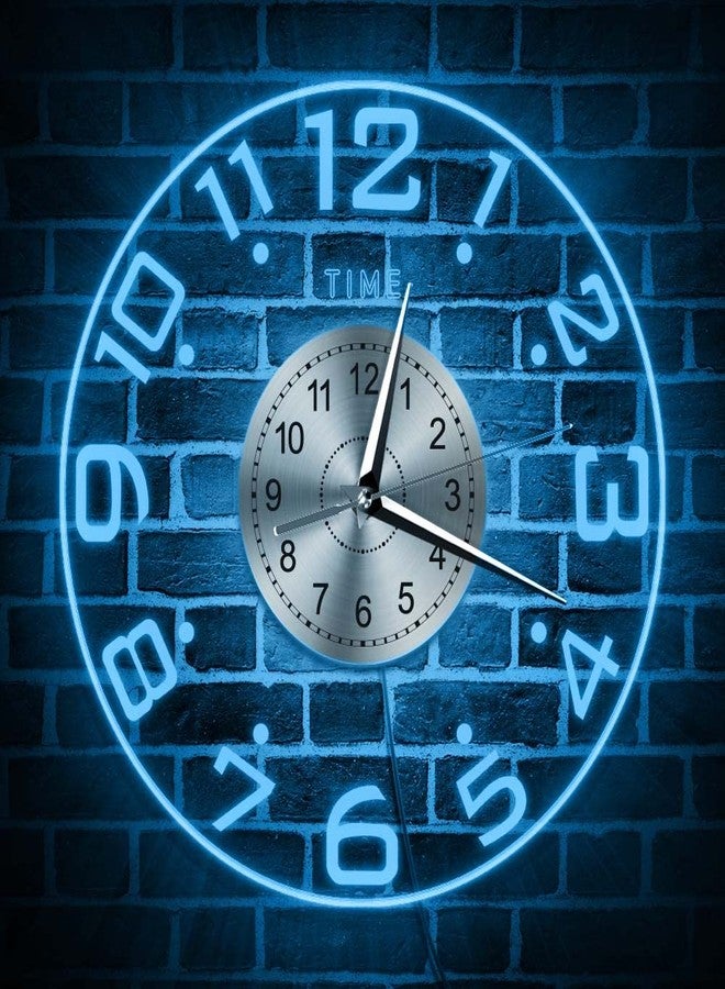 Timethink Modern 12'' LED Lighted Wall Clock, Silent Quartz Night Light Clock with 7 Luminous Modes, Big Numbers Wall Decor for Living Room Bedroom, Red, Green, Blue, White, Cyan, Purple, Yellow - Image 2