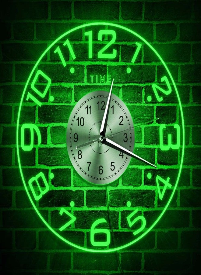 Timethink Modern 12'' LED Lighted Wall Clock, Silent Quartz Night Light Clock with 7 Luminous Modes, Big Numbers Wall Decor for Living Room Bedroom, Red, Green, Blue, White, Cyan, Purple, Yellow - Image 3
