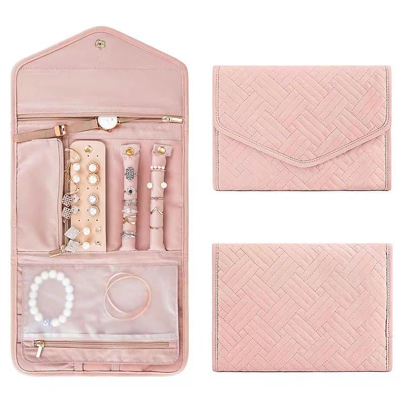 Jewelry Storage Bag – Large Light Pink, Velvet Drawstring Pouch, for Necklaces, Bracelets