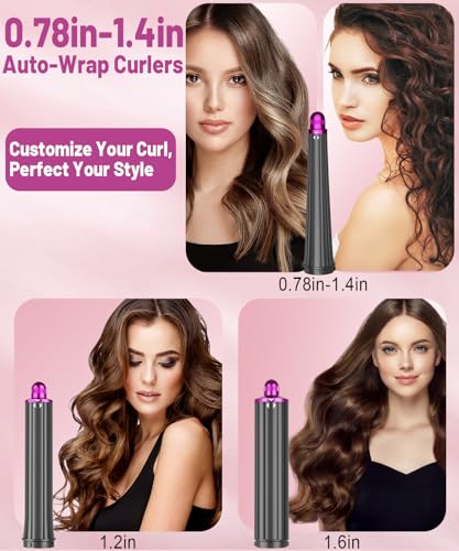 PUREGUST 0.78in-1.4in Conical Long Barrels Attachment for Dyson Airwrap HS01 HS05 Accessories, 20MM-36MM Auto-Wrap Curling Iron Curlers for Professional Barrels Curl and Wave Curl Hair, Rose - Image 5