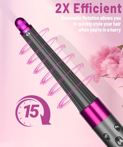 PUREGUST 0.78in-1.4in Conical Long Barrels Attachment for Dyson Airwrap HS01 HS05 Accessories, 20MM-36MM Auto-Wrap Curling Iron Curlers for Professional Barrels Curl and Wave Curl Hair, Rose - Image 4
