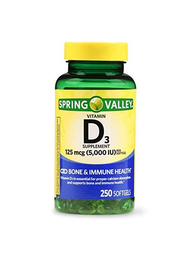 SPRING VALLEY Vitamin D3 Softgels 5000 Iu 250 Count Bottle - Image 1